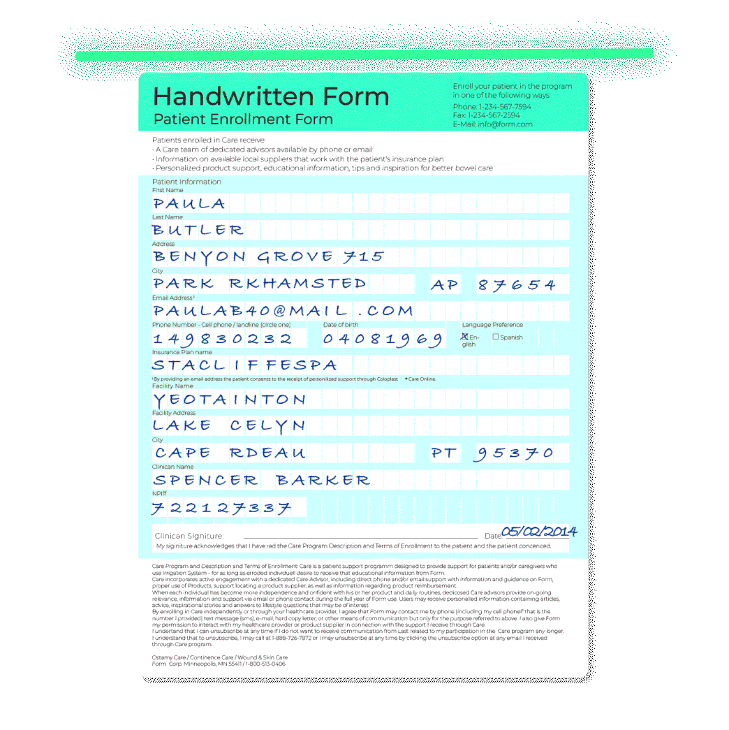 DocBits Software zur automatischen Verarbeitung handschriftlicher Dokumente – Datenextraktion aus gescannten Papierformularen