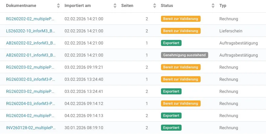 DocBits Lieferantenportal – Lieferanten sehen Rechnung Status